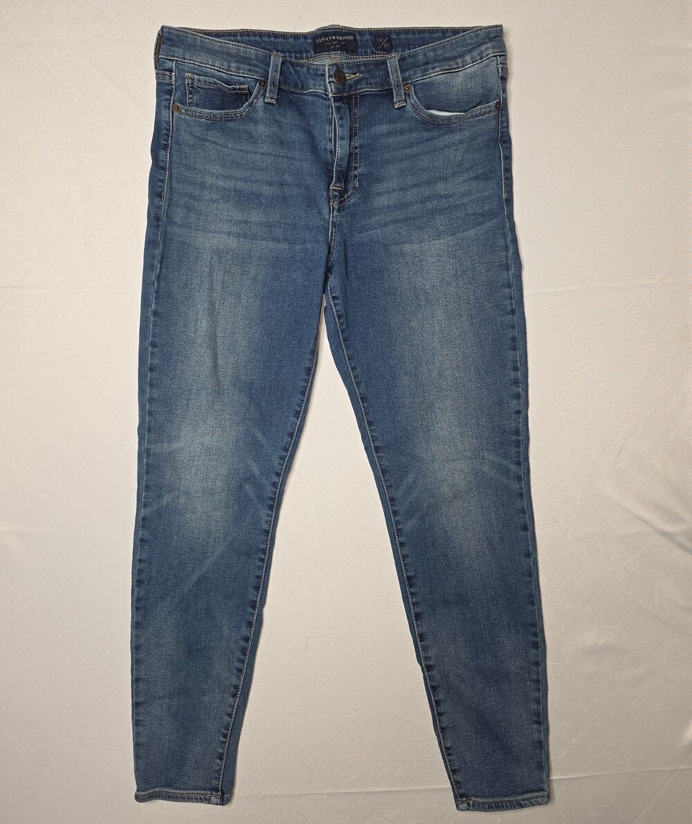 Lucky Brand Mid Rise Super Skinny AVA blue denim jeans Size 12/31